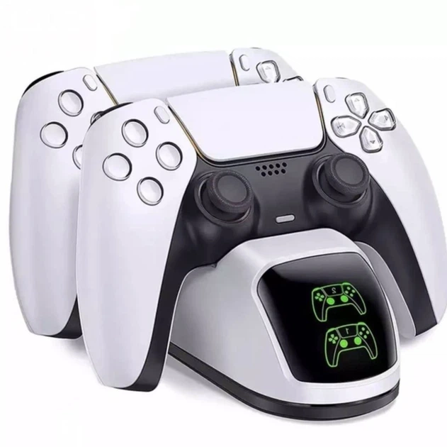 Зарядка для джойстика PS5 Dobe Док Станция для PlayStation 5 PS5 DualSense на 2 геймпада с LED подсветкой Белый - Фото 2 Зарядка для джойстика PS5 Dobe Док Станция для PlayStation 5 PS5 DualSense на 2 геймпада с LED подсветкой Белый - изображение 2