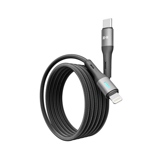 Кабель для заряджання та обміну даними USB Yoki YK-LE17 LED Series Type-C to Lightning 30W 3A/10V 1.2 m Black - зображення 5