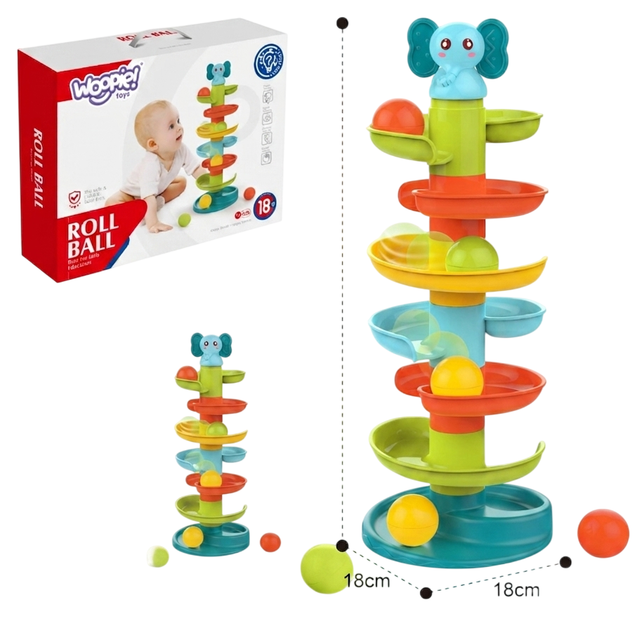 Розвиваючий набір Woopie Baby Кульковий трек Спіраль + 3 кульки (5904326946620) - зображення 2