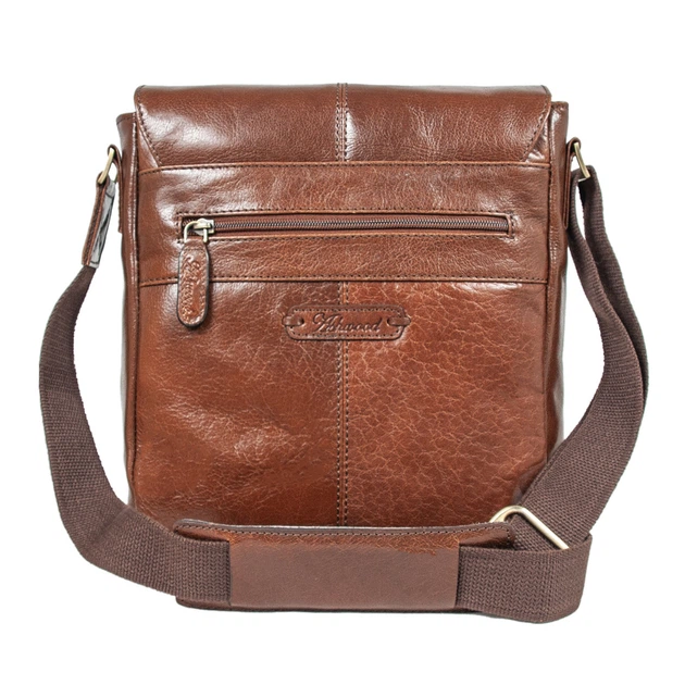 Светло-коричневая мужская кожаная сумка через плечо Ashwood Murphy Chestnut Brown - Фото 4 Светло-коричневая мужская кожаная сумка через плечо Ashwood Murphy Chestnut Brown - изображение 4