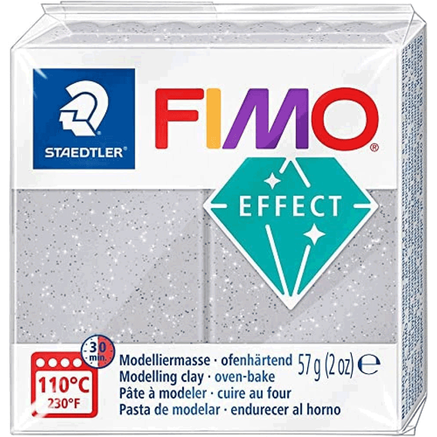 Пластика Effect Серебро с блестками 57г Fimo - Фото 1 Пластика Effect Серебро с блестками 57г Fimo - изображение 1