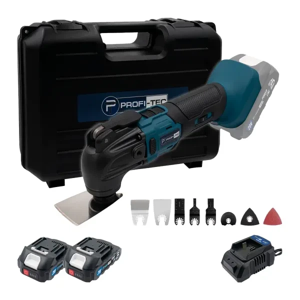 Акумуляторний мультитул (реноватор) PROFI-TEC PCM420BL POWERLine (2×PT2020MP (2.0 Аг), зарядний пристрій) - Фото 1 Акумуляторний мультитул (реноватор) PROFI-TEC PCM420BL POWERLine (2×PT2020MP (2.0 Аг), зарядний пристрій) - изображение 1