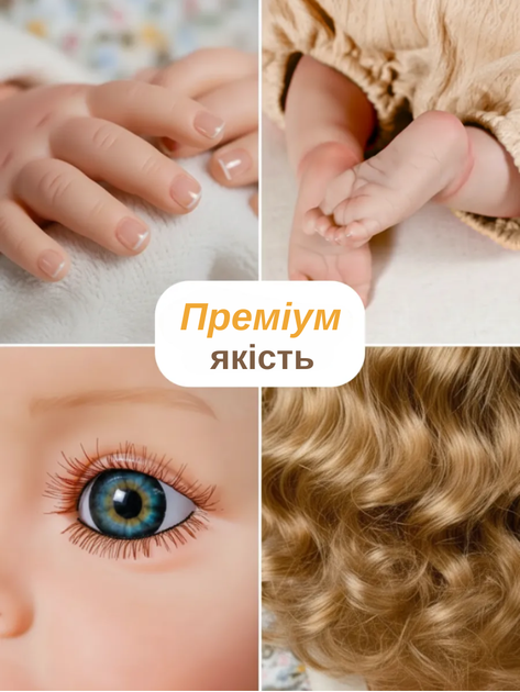 Реалистичная кукла реборн девочка Рокси 55 см как настоящий ребенок с аксессуарами и одеждой - изображение 7