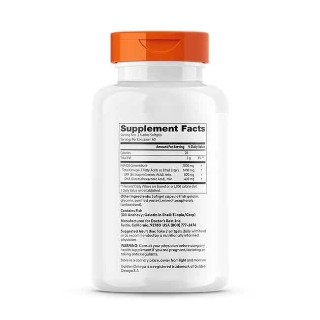 Дієтична добавка Doctor's Best Purified & Clear Omega 3 Fish Oil 2000 мг 120 капсул (753950004788) - зображення 2