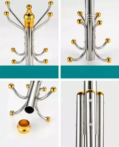 Металлическая напольная стойка-вешалка для одежды Coat Rack тренога 16 крючков - Фото 3 Металлическая напольная стойка-вешалка для одежды Coat Rack тренога 16 крючков - изображение 3