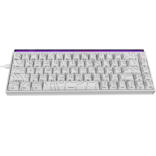 Клавіатура Ajazz NK68 Red Switch White USB-C (NK68-R-S-W) - Фото 1 Клавіатура Ajazz NK68 Red Switch White USB-C (NK68-R-S-W) - зображення 1