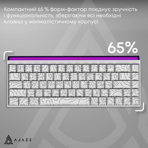 Клавіатура Ajazz NK68 Red Switch White USB-C (NK68-R-S-W) - Фото 13 Клавіатура Ajazz NK68 Red Switch White USB-C (NK68-R-S-W) - зображення 13