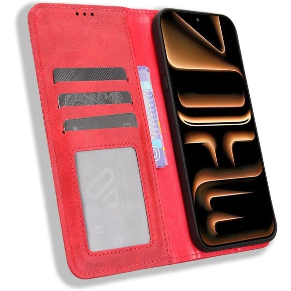 Чехол-книжка Deexe Retro Style для Infinix Note 60 / 60 Pro - Red - изображение 4