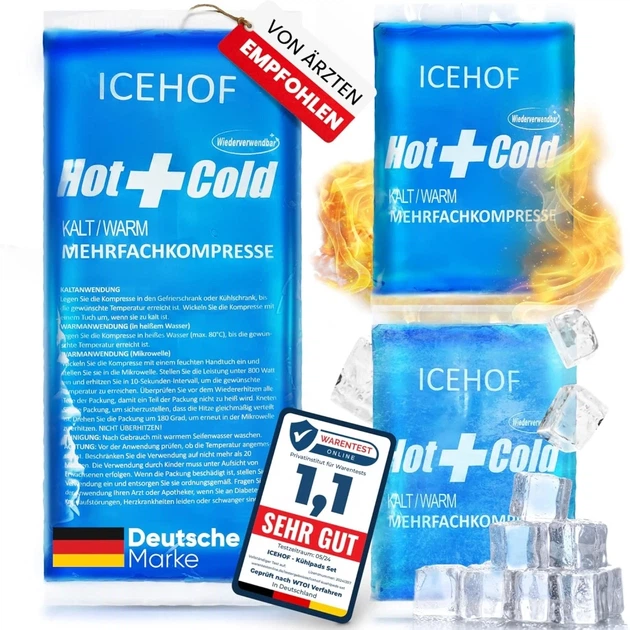 Охлаждающие подушечки-компрессы ICEHOF 3 шт (B0D4ZGF6QF) - Фото 1 Охлаждающие подушечки-компрессы ICEHOF 3 шт (B0D4ZGF6QF) - изображение 1