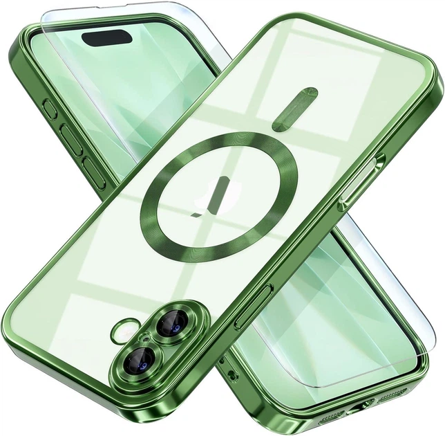 Чохол Wave Premium Metal Shining case with MagSafe (TPU) для Apple iPhone 17 6.3" Green - Фото 1 Чохол Wave Premium Metal Shining case with MagSafe (TPU) для Apple iPhone 17 6.3" Green - изображение 1