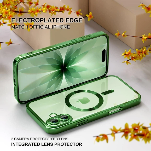 Чохол Wave Premium Metal Shining case with MagSafe (TPU) для Apple iPhone 17 6.3" Green - Фото 2 Чохол Wave Premium Metal Shining case with MagSafe (TPU) для Apple iPhone 17 6.3" Green - изображение 2