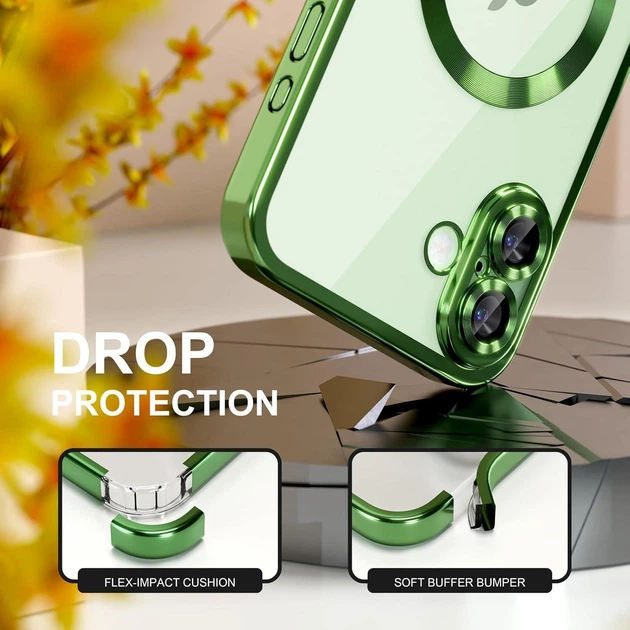 Чохол Wave Premium Metal Shining case with MagSafe (TPU) для Apple iPhone 17 6.3" Green - Фото 5 Чохол Wave Premium Metal Shining case with MagSafe (TPU) для Apple iPhone 17 6.3" Green - изображение 5