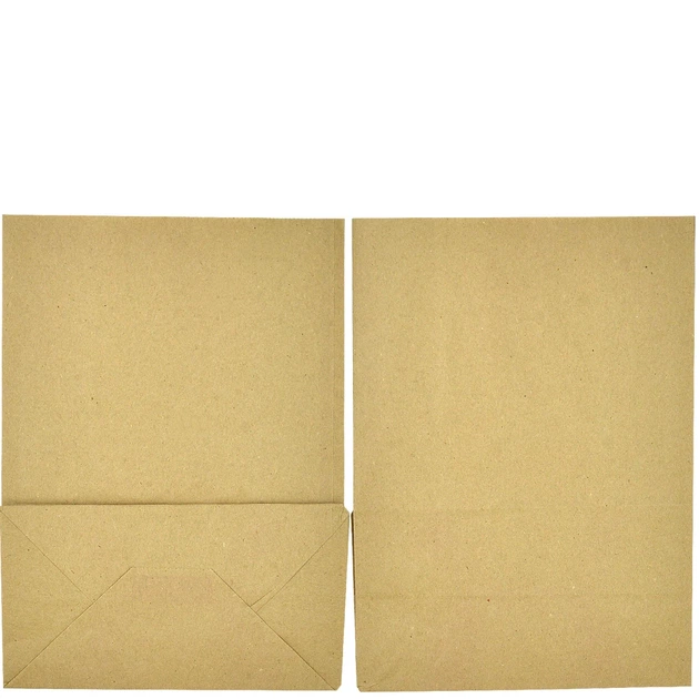 Пакет коричневий 250*400*140 мм без ручок, без друку, квадратне дно, 250 шт - зображення 2