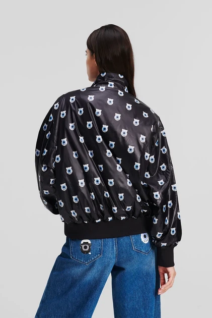 Жіноча чорна вітровка з візерунком Karl Lagerfeld x Darcel Disappoints Karl Lagerfeld S 241W1460 - Фото 3 Жіноча чорна вітровка з візерунком Karl Lagerfeld x Darcel Disappoints Karl Lagerfeld S 241W1460 - изображение 3
