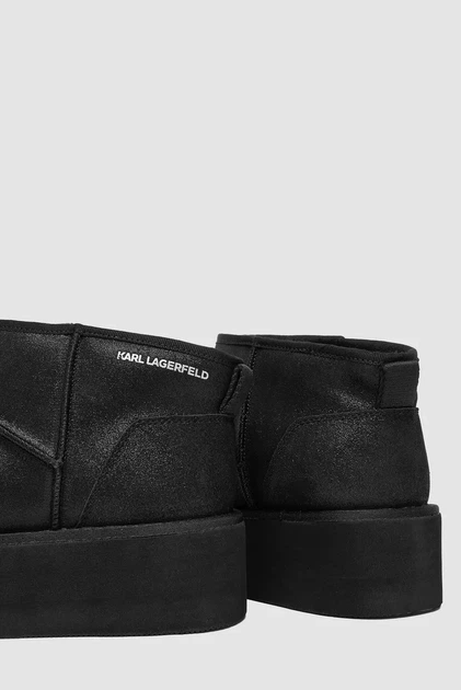 Жіночі чорні замшеві уггі THERMO Lo Pull On Boot Karl Lagerfeld 37 KL48523 - зображення 4