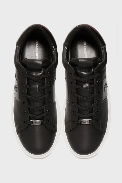 Чоловічі чорні шкіряні снікерси KAPRI MENS Karl Lagerfeld 41 KL52534A - зображення 4