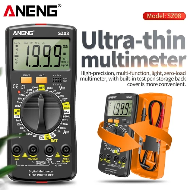 Мультиметр цифровой ANENG SZ08 AC/DC LCD Display Orange (44382) - Фото 7 Мультиметр цифровой ANENG SZ08 AC/DC LCD Display Orange (44382) - изображение 7