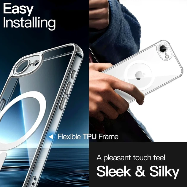 Прозрачный чехол TPU Clear Case с MagSafe для iPhone 16e защита камеры легкий и тонкий Transparent - зображення 9