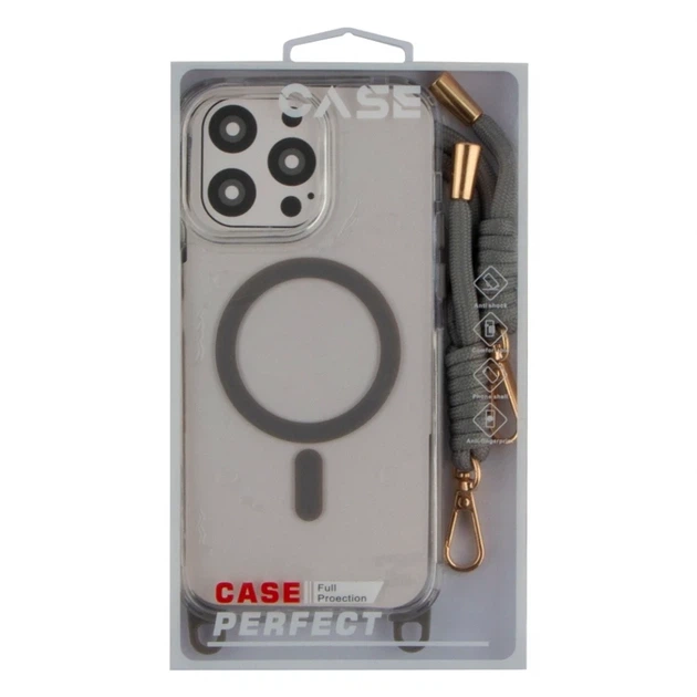 Чехол TPU+PC LanyardCase с MagSafe для iPhone 13 Pro противоударный серый Titanium grey - Фото 2 Чехол TPU+PC LanyardCase с MagSafe для iPhone 13 Pro противоударный серый Titanium grey - зображення 2