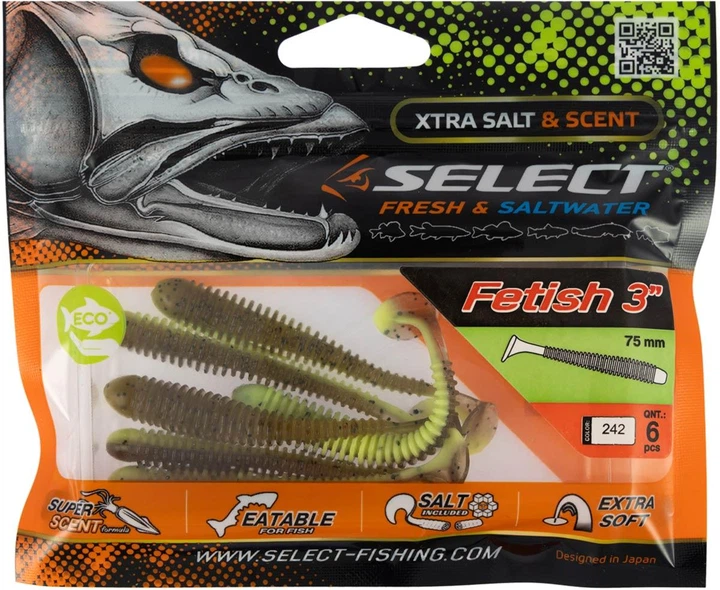 Силіконова приманка Select Fetish 3" 6шт 242 - зображення 2