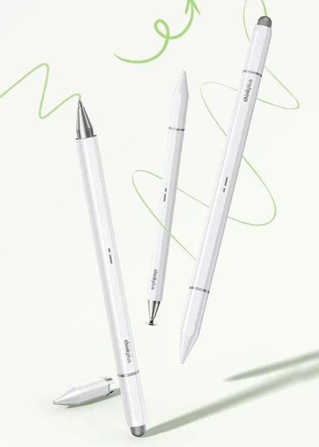Универсальный стилус Lenovo Thinkplus BP28 3 в 1 для сенсорных экранов совместим с IOS, Android, Windows, 3 наконечника, пассивный - изображение 3
