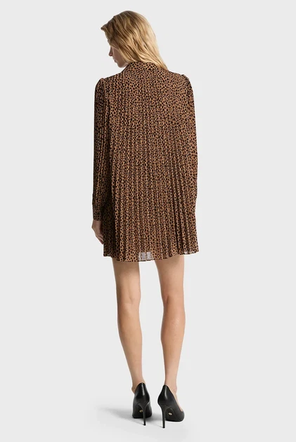 Жіноча коричнева сукня з візерунком Michael Kors M MR582QYGRY - Фото 4 Жіноча коричнева сукня з візерунком Michael Kors M MR582QYGRY - изображение 4