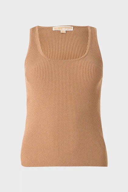 Жіноча бежева майка RACER BACK SCOOP Michael Kors S MR5615433D - Фото 1 Жіноча бежева майка RACER BACK SCOOP Michael Kors S MR5615433D - изображение 1