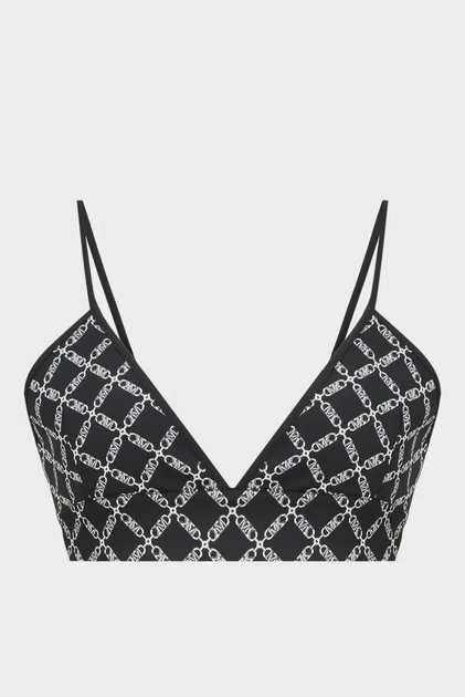 Чорний жіночий топ з візерунком EMPIRE LOGO TOP TRUE CROP Michael Kors 10 MS440G0E74 - Фото 4 Чорний жіночий топ з візерунком EMPIRE LOGO TOP TRUE CROP Michael Kors 10 MS440G0E74 - зображення 4