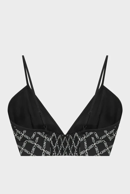 Чорний жіночий топ з візерунком EMPIRE LOGO TOP TRUE CROP Michael Kors 10 MS440G0E74 - Фото 5 Чорний жіночий топ з візерунком EMPIRE LOGO TOP TRUE CROP Michael Kors 10 MS440G0E74 - зображення 5
