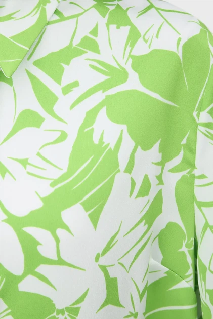 Жіноча салатова блуза з візерунком GRAPHIC PALM CAMP SHIRT Michael Kors XS MS440MBB0M - изображение 5