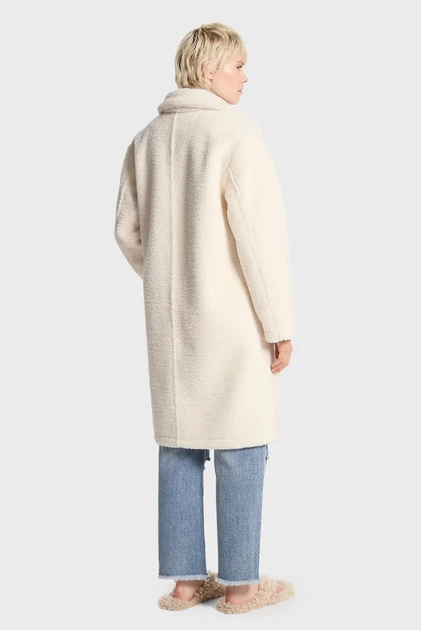 Жіноча біла шуба OVERSIZED TEDDY SHEARLING COAT Michael Kors XS 77B1384M52 - изображение 3
