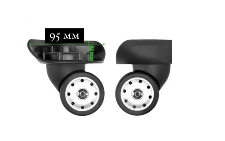 Колесные блоки для пластиковых чемоданов, d-50 mm, с вращением 360 градусов, двойные, 73х75 мм - Фото 1 Колесные блоки для пластиковых чемоданов, d-50 mm, с вращением 360 градусов, двойные, 73х75 мм - изображение 1