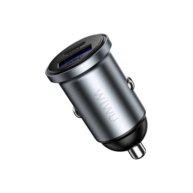 Автомобільний зарядний пристрій WIWU Nano Lite Wi-CC030 USB / Type-C 35W, Gray - зображення 6