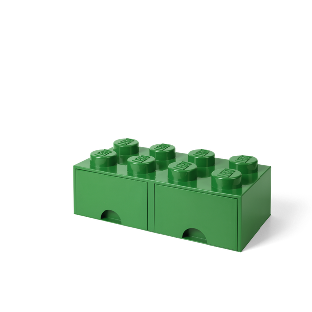 Pojemnik LEGO klocek z szufladami 8 Zielony (5711938029548) - obraz 2