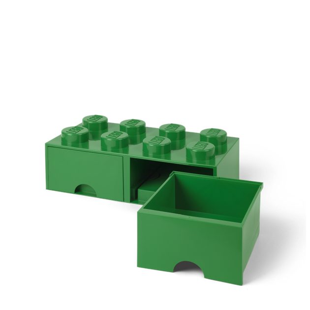 Pojemnik LEGO klocek z szufladami 8 Zielony (5711938029548) - obraz 6