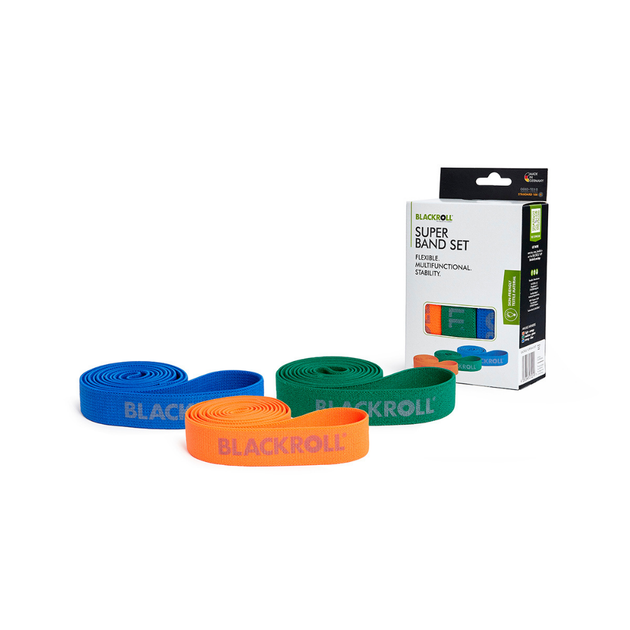 Набір тканинних довгих фітнес еспандерів BLACKROLL® SUPER BAND SET 3шт різного опору 104 см (A001154) - изображение 2