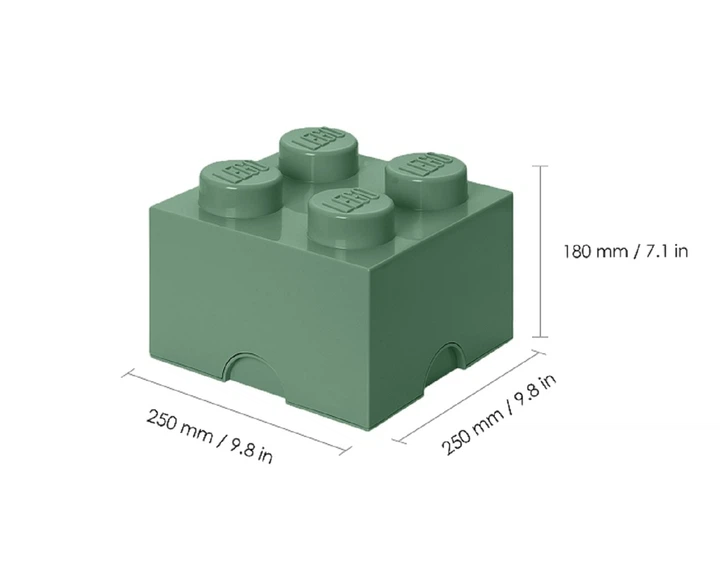 Pojemnik LEGO Klocek 4 Zielony oliwkowy (40031747) (5711938029616) - obraz 3