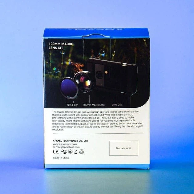 Макрообъектив APEXEL 4k HD 100 мм с фильтром CPL макролинза с универсальным зажимом для iPhone - изображение 6