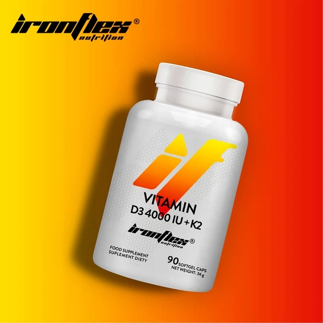 Витамин D3 + K2 IronFlex Vitamin D3 4000 + K2 90 softgel - изображение 3