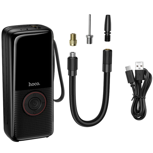 Автомобильный насос Hoco ZP18 Enlighten smart air pump Black - изображение 3