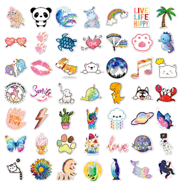 Набір вінілових голографічних стікерів Aesthetic Kawaii 100 шт (AN)34568 - Фото 3 Набір вінілових голографічних стікерів Aesthetic Kawaii 100 шт (AN)34568 - зображення 3