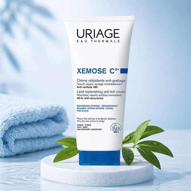 Крем-ліпід Uriage Xémose C8+ Crème Relipidante від сверблячки для сухої шкіри 200 мл - зображення 2