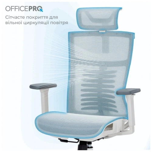 Офісне крісло OfficePro Balance OC620-W-LG-LG (OC620-W-LG-LG) OfficePro OC620-W-LG-LG 1039517 - зображення 3