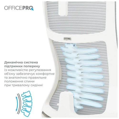Офісне крісло OfficePro Balance OC620-W-LG-LG (OC620-W-LG-LG) OfficePro OC620-W-LG-LG 1039517 - зображення 4