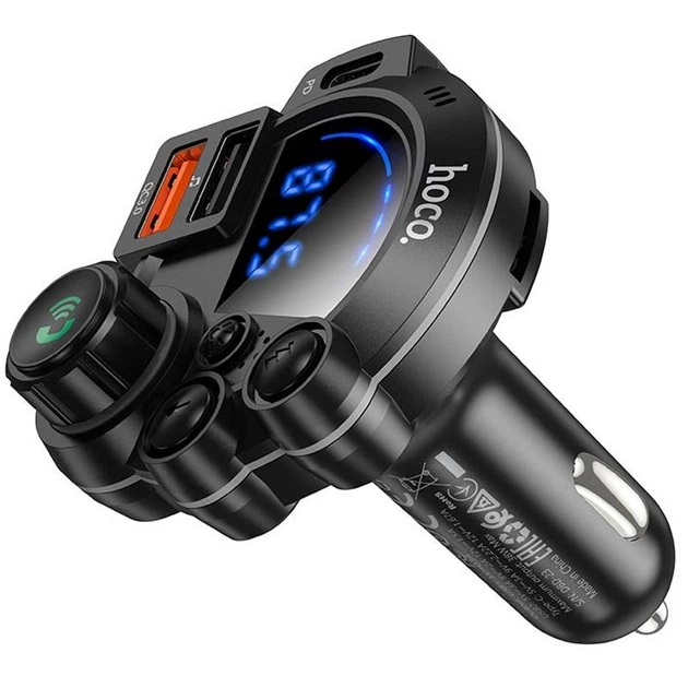 АЗУ FM модулятор Hoco DFM01 Legend 20W+QC3.0 (2USB-A/1C) Black - изображение 5
