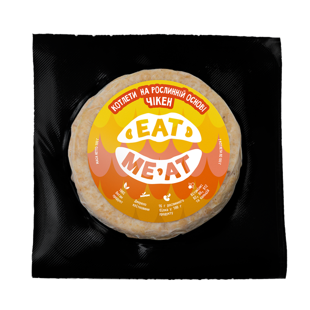 Котлети для бургерів на рослинній основі Eat me at "Чікен" (2 шт) - Фото 1 Котлети для бургерів на рослинній основі Eat me at "Чікен" (2 шт) - изображение 1