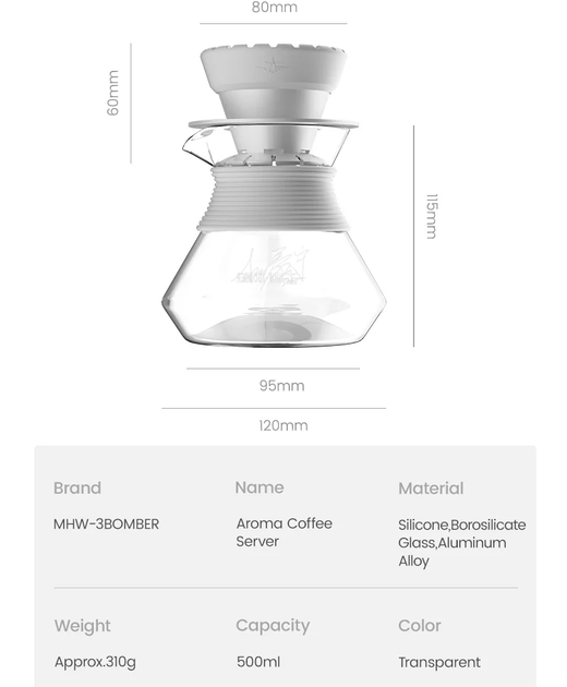 Комплект MHW-3Bomber Aroma Coffee Server с диффузионной крышкой от Jianing Du - изображение 6
