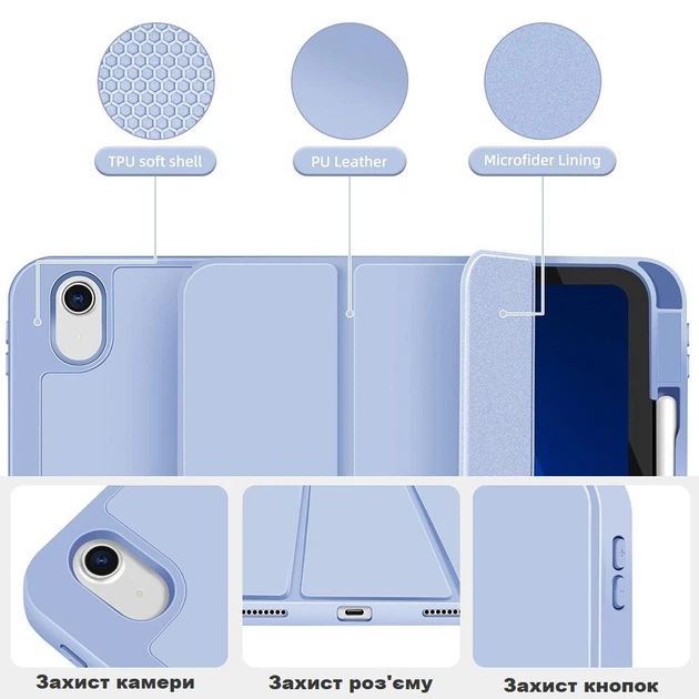 Чехол CoverSoft iPad 10 (10.9) 2022 with Apple Pencil Holder, Blue - изображение 4