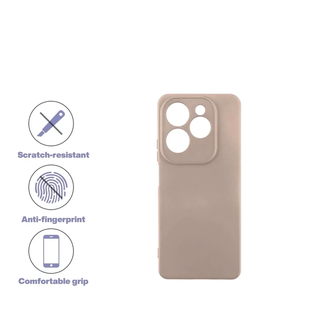 Чехол силиконовый Full Camera для Infinix Hot 40 Pro с микрофиброй внутри розовый песок - зображення 2