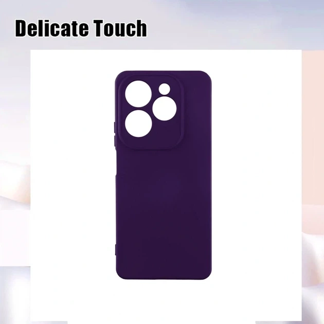 Чехол силиконовый Full Camera для Tecno Spark 20 KJ5n с микрофиброй внутри защитный фиолетовый - зображення 6